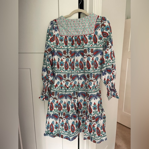TNUCK BEACH Tuckernuck Teal and Seagrass Block Print Kenzo Dress - Picture 5 of 5